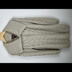Cynthia Rowley Cable Knit Long Sweater Snap Front SIZE M